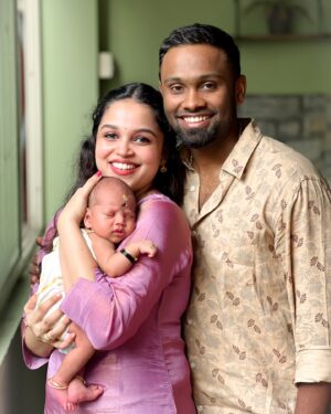 Nakshatra Murthy Instagram - There’s our ☀️ son who hold our hearts 💕 
& we shall call him ⭐️VIYAAN 
.
Noolukettu 🧿♥️