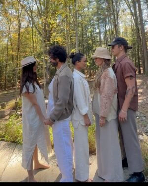Nathalie Kelley Instagram - I’ve been deep in a creative portal so I never got around to telling everyone that I turned 40 in the most hilarious way possible: fighting a full body allergic reaction, my constant discomfort softened by the presence of my sweetest friends.  It was the least glamorous but most deeply nourishing week of my life. Tea, swimming holes, fall foliage, delicious home cooked food topped off by some interpretive dancing to Enigma. I hope the rest of this decade is as full of love, laughter, delight and rest as this week was… minus the hives please! #latelibrabirthday post🐝🌺🍵