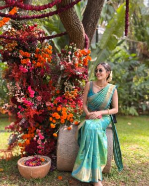 Neha Shetty Instagram - Stepped into the season of love, draped in culture. 🌺