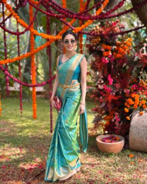 Neha Shetty Instagram - Stepped into the season of love, draped in culture. 🌺