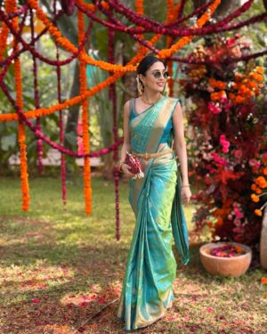 Neha Shetty Instagram - Stepped into the season of love, draped in culture. 🌺