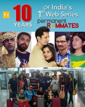 Nidhi Singh Instagram - 🧿🙏🏻❤️10 Years Of India’s 1st Web Series 
TVF’s Permanent Roommates 
As we complete 10 Years of what ended up becoming India’s 1st Web Series & Original Online Content…I look back, sharing some fondest memories With extreme Gratitude for team, Partners & Fans🙋‍♂️
1- Cast & Crew Trip to Bangalore in Dec 2014 
2- Overseeing Shoot in Our Office in 2013 
3- TVF office where PR shoot began 
4- 1st time probably word “web-series” was used in an agreement 
5- The Best Writer taking break during shoot 
6- The Pilot Script printed & ready to be shot 
7- Posts with warnings like “Not Before 9PM” 
8- Dialogues which became Viral memes
9- Lleo having his Protien lunch before shot 
10- Comminfloor Team who championed it 
11- My 1st Cabin & 1st chair…sorry Stool from where we sold the show 
12- Youtube Team mail about PR breaking global records 
13/14- Chemistry between two Fab Actors who India fell in Love with 
15- 1st Announcement Poster 

TVF started in 2012, 21st feb after me trying very hard to first make a Film & then a TV show & failing at both of them miserably… 

I started working on Corporate AV’s for all kinds of Brands specially Builders & started making sketches/spoofs to satisfy creatively… having given up on being able to make a TV show or film ever… 

2.5 years after starting & giving Viral hits while trying to survive in our garage office, where I took loans from my Friends & Family to make sure salaries are on time…amidst this we got a call from Commonfloor team who wanted to make something more special & that is when I pitched them a 6 part web series 

We got budget of ONE Episode of a TV Daily show for making 5 Episodes & pivoted the story to “Live-In Couple” from Brand’s Ghost Ad Film & a Fab Script was put together by Biswapati Sarkar- One of the best writers of India and then a fabulous crew of pretty much entire office of 20 of TVF working on it and we hired Sameer as Director & Arun as EP with Vaibhaw headlining ALL other Departments but specially the memorable theme music with NiraliKartik giving one song & managed to pull off something which was never done in India before…An Honour to be part of this Team & celebrate a Decade of this 🫡