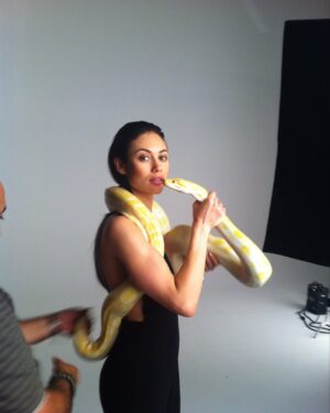 Olga Kurylenko Instagram - Memories! When I did a photoshoot with an albino python called Banana 😄 🐍 🍌