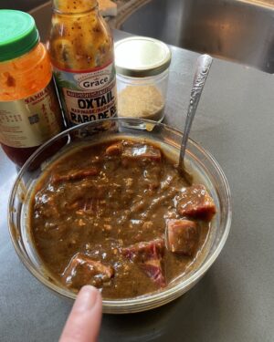 Paget Brewster Instagram - Goat marinating
