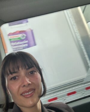 Patti Harrison Instagram - I was trying to get a picture with the Walgreens truck because it had a huge picture of all sorts of pill bottles on the side of it and I had never personally seen allergy medicine and vitamins represented THAT big before and felt excited and wanted to remember it. I thought “what if the pills inside the truck were that big?” My imagination kinda does that when I’m in flow-state. My strong sense of play retained in my adult life surprises. I was not able to get the pic I wanted. The truck was moving, as was the van I was in. Can you share this and get my message out? Send this to a relative who maybe has never met a transgending person and wants to know what we’re all like. Tell them we are all just like this.