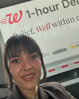 Patti Harrison Instagram - I was trying to get a picture with the Walgreens truck because it had a huge picture of all sorts of pill bottles on the side of it and I had never personally seen allergy medicine and vitamins represented THAT big before and felt excited and wanted to remember it. I thought “what if the pills inside the truck were that big?” My imagination kinda does that when I’m in flow-state. My strong sense of play retained in my adult life surprises. I was not able to get the pic I wanted. The truck was moving, as was the van I was in. Can you share this and get my message out? Send this to a relative who maybe has never met a transgending person and wants to know what we’re all like. Tell them we are all just like this.