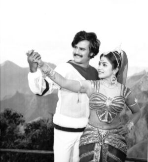 Poornima Bhagyaraj Instagram - Throwback on old favourite pictures with our one and only #superstar our very own #rajnikanth sir from #thangamaganmovie .Happy birthday dear  #rajni sir. Wishing you lots of peace and happiness and good health🌺