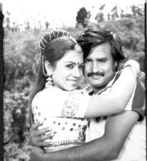 Poornima Bhagyaraj Instagram - Throwback on old favourite pictures with our one and only #superstar our very own #rajnikanth sir from #thangamaganmovie .Happy birthday dear  #rajni sir. Wishing you lots of peace and happiness and good health🌺