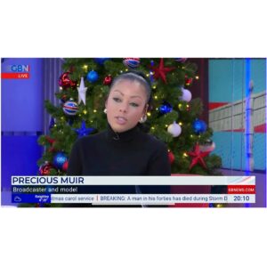 Precious Muir Instagram - Once again never a dull moment with me on @gbnews being the voice of reason and making key points and strong arguments about the things I’m truly passionate about 😉

You might not always agree with me which is fine, this is the very definition of freedom of speech and expression but you can never doubt my transparency about my opinions, I share facts and common sense. 

@preciousmuir on The Saturday Night Showdown with @scottishcomedian 
________________________________________________
#gbnews #livetv #tvpresenter #television #broadcaster #tv #headlinenews #televisionprogram #headlines #london #uk #worldwide #news #politics #live #broadcast #fashion #style