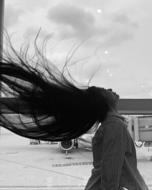 Radhika Bose Instagram - It’s all just a blur ! 
What you may ask ? 
Everything 
May be nothing 
Isn’t life a blur 
Blurry feelings, memories , people
It’s all just a blur 
@yogasini 
#yogasini
.
.
.
.
#hair #hairart #travelstories #airport #bnw_captures #iphonephotography