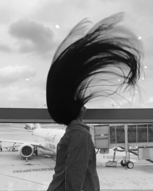 Radhika Bose Instagram - It’s all just a blur ! 
What you may ask ? 
Everything 
May be nothing 
Isn’t life a blur 
Blurry feelings, memories , people
It’s all just a blur 
@yogasini 
#yogasini
.
.
.
.
#hair #hairart #travelstories #airport #bnw_captures #iphonephotography