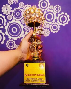 Rakshita Suresh Instagram - First award of 2025.. grateful ♥️🧿
Thank you so much MGR-Shivaji Academy Award for this honour! 🏆✨