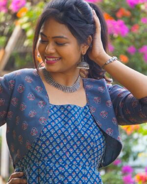 Ramya Behara Instagram - Care less , live more ❤️

Outfit : @sia_by_ss
KADA&Finger Rings: @aneethaass_jewellery 
Neck piece & earrings : @amalascouture 
Styling : @i_stylyou 
Clicks : @you_and_iphotography