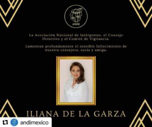 Raquel Garza Instagram - #Repost @andimexico with @use.repost
・・・
El Consejo Directivo y el Comité de Vigilancia a nombre de la Asociación Nacional de Intérpretes, comunican con profundo dolor, el sensible fallecimiento de nuestra consejera, amiga y socia Iliana de la Garza.

Fue una actriz que hizo carrera en teatro, cine y televisión. Además de haber sido una incansable luchadora por los derechos de todas y todos los intérpretes que conforman la ANDI.

Enviamos nuestras más sentidas y profundas condolencias a toda su familia, en especial a su esposo el Sr. Mario Casillas, expresidente de nuestro Consejo Directivo.

¡Descansa en paz y vuela alto queridísima Iliana!