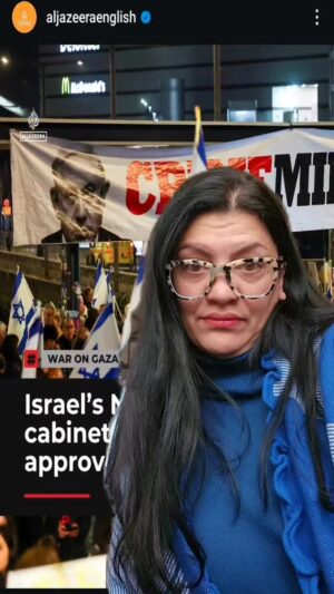 Rashida Tlaib Instagram - Genocidal maniac Netanyahu and his cabinet will never stop until we have an arms embargo.