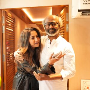 Reba Monica John Instagram - One with the most special Thalaivar 💕 when he says with excitement “ aaaa, junior Jayapradha, vaango vaango “ and when he also says “ your eyes are very beautiful Ma “ I mean, wouldn’t these emotions just flow naturally? A personality so humble, timid, kind and graceful, he’s truly a personification of a SuperStar in all forms. Alsoooo in gen Z language, he’s such a poookieeeee🥹❣️

Happiest birthday Thalaivar. Wishing you the best of health and many many more fantastic films to entertain us with. Love and only loveee ❣️

#thalaivar #superstar #memorabledayindeed