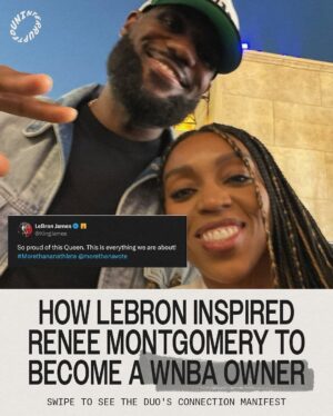 Renee Montgomery Instagram - @kingjames and @reneemontgomery spoke ownership into existence. 🫶🏾

Stream UNINTERRUPTED’s doc A Radical Act: Renee Montgomery on @therokuchannel.