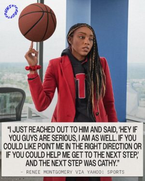 Renee Montgomery Instagram - @kingjames and @reneemontgomery spoke ownership into existence. 🫶🏾

Stream UNINTERRUPTED’s doc A Radical Act: Renee Montgomery on @therokuchannel.