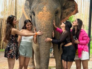 Riya Sharma Instagram - Find me someone who’ll love me as much as I love 🐘!!! 😭🤍🤍🤍

Best trip with my beautiful girls 🤍

#bestday #elephant #phuket #thailand #wanderlust