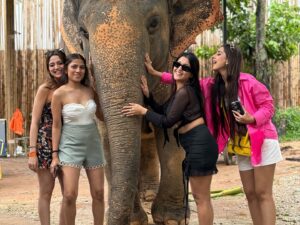 Riya Sharma Instagram - Find me someone who’ll love me as much as I love 🐘!!! 😭🤍🤍🤍

Best trip with my beautiful girls 🤍

#bestday #elephant #phuket #thailand #wanderlust