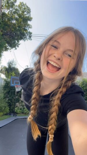 Salish Matter Instagram - Back from school!!!! How many flips can you do? 💗