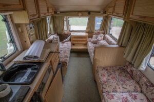 Sarah Beeny Instagram - #beforeandafter -  Ok, I know it’s not a tent but I’m starting to see the joy of camping, if you have a comfy bed and lovely bathroom! Loved this project xxx .
 .
#caravan #renovation #sarahbeenynewlife @forthefloorandmore @lite_stone