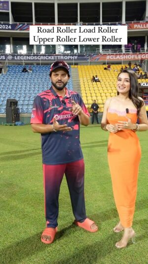 Shefali Bagga Instagram - Can u say that? Tounge twister with @sureshraina3 @legendscrickettrophy 
#tonguetwister #sureshraina #shefalibagga #reels #ipl #lct #cricket