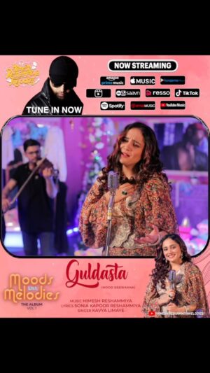 Sonia Kapur Instagram - After back to back 110 blockbuster hits in a row which have garnered more than 12 billion ( 12000 million ) views across YouTube including short videos and more than 4 billion audio streams ( 4000 million ) and still counting here is a glimpse of our new track Guldasta released all over today  written by me  and composed by my love @realhimesh , sung by the very talented @kavyalimaye17  from the mega blockbuster hit album moods with Melodies , give it all your love @himeshreshammiyamelodies , @soniakapoor06 @thatleosoul full song out on youtubechannel of himeshreshammiyamelodies