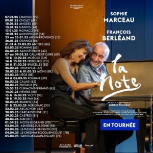 Sophie Marceau Instagram - Lancement de la tournée de « La Note » ce soir à l’Atrium de Chaville. Merci pour l’accueil réservé à la pièce en France, Belgique et Suisse ✨ 🎹🙏🏻
Toutes les dates sont complètes, il reste quelques dernières places à Nantes, Roubaix, Biarritz, Mérignac et Asnières-sur-Seine.
 
🎟️ Places restantes disponibles à la réservation sur : https://tickets.fimalac-entertainment.com/fr/sticker/3083, lien en story à la une.

#lanote #sophiemarceau #francoisberleand @richardcaillat_prod @fimalac_entertainment