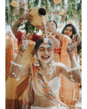Sreejita De Instagram - Dil se Dil tak… 💛
Color of love and happiness!! #Haldi
.
.
Shot by: @plushaffairs 
Wardrobe:
Michael’s Outfit- @kalpraag x @ayushiguptajain 
Sreejita’s Outfit- @gherghoomar 
Sreejita’s Jewellery- @the.tassel.story x @anshudixit__
Makeup: @makeupbyrishabk 
Hair: @hair_n_styles29 
Decor: @trh_production_goa 
.
.
#weddingdiaries #weddingphotography #wedding #blessed #shaadi #coupleshoot #couplephotography #instawedding #sreejitade