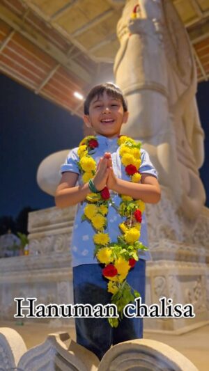 Suja Varunee Instagram - On this day, uphold the name of Hanuman🙏
Rejoice and pray to the one who answers your prayers
Let his wisdom and strength guide you in life
Let you and your family be blessed abundantly
Happy Hanuman Jayanti🐒 

Ps- My son ADHVAAITH is a big devotee of LordHanuman 
Jaihanuman 💫

#hanumanchalisa #hanumanjayanti #hanumanji #hanumantemple #jaihanuman #lordhanuman #myson