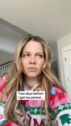 Tammin Sursok Instagram - It’s that magical time again folks 🤣 Couldn’t think of a better sound! Don't worry my husband is out of town. He seems happy about that 🤣 

#pms #hormones #christmas