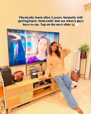 Tanvi Thakkar Instagram - The year did end with a BANG actually.
Was just settling down after a bad viral post my trip to the Netherlands when l lost a very close family member. Was just settling down again, healing my heart when I got a call for this show that I had been called for earlier
 but chose to let go of the offer cus I wasn’t mentally agree to give in so many hours because I wanted to be home with Krishay.
But I guess it was destined for me in some way. After a lot back and forth, I got on set and when I entered the makeup room I
wanted to turn back and get home. Was I ready for the commitment? Will my son be okay without me ?
Working moms, I feel you. It’s just that’s constant guilt that we deal with all the time.
But to my surprise, he’s okay. Happy to spend a few hours with
me in the morning before I head to shoot, happy to show me his toys on video call in the day, happy to spend time with the rest of his family at home.
And for us, We got to get back. Back to our jobs, our happy place. Cus we have our lives too to live don’t we ?
After all l am Krishays mom but l am also Tanvi Thakkar. Haina ?
And on the days off like today, I am a bandaid- stuck to my son the whole day because that’s my happiest place.
So yes, watch me on Deewaniyat, 6 pm on star plus!🤍🎈
Send in all the love 🤍

#momguilt #selflove #deewaniyat #cockrowandshaikaentertainment #starplus