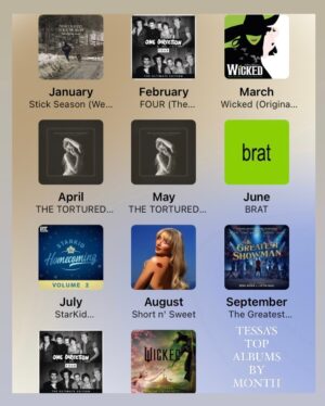 Tessa Netting Instagram - oops I’m gay!! ✨ ...but my husband @thejoemoses might be GAYER?!?! 😱💖😂 

PLEASE VOTE WHOSE MUSIC TASTE YOU THINK IS GAYER after carefully looking through each slide of our Apple Music Replays (My spotify is for podcasts and smut only!!) 💅💅💅 hahahahaha 

Also comment below your top artist from this year I WANNA KNOW PLS I LOVE WHEN PEOPLE SHARE THESE 🙏💖

#applemusicreplay #spotifywrapped #gay