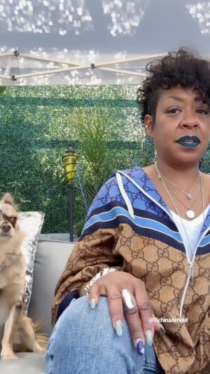 Tichina Arnold Instagram - This is proof that my @tiktok videos go all wrong. I’ve gotta do better. My pups don’t give a sh*t.  I tried! #SpoiledRotten lmao!