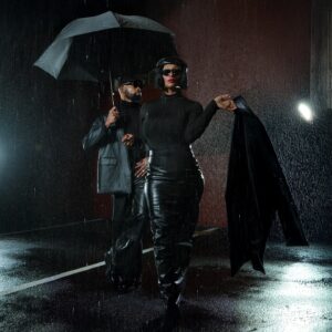 Toccara Jones Instagram - Can you stand the rain? ☂️🌧️
After every storm there’s a rainbow.
Posing in Pairs 🖤🖤
What’s your favorite look?
@iamtoccarajones   @mrdblanks 
Creative direction: @mrdblanks & @passionatechonvill with @pmcmarketing 
Styling: @passionatechonvill 
Editor: @mrdblanks 
Camera operator: @j.paschalphoto 
Production Assitant: @frenchkiss4you 
#toccarajones #derekblanks #contentking #hisandhers #posing