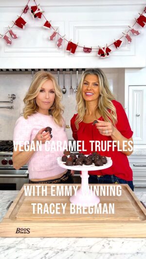 Tracey E. Bregman Instagram - Holiday truffles with a twist! 🎄✨ I’m thrilled to be collaborating with Emmy award-winning Tracey Bregman @traceybregman1 from The Young and the Restless @youngandrestlesscbs to bring you these Vegan Caramel Truffles, the ultimate sweet treat for the season! Each truffle is layered with rich, creamy medjool dates and topped with our homemade vegan caramel sauce—it’s indulgent, decadent, and totally plant-based! This caramel sauce, made with coconut cream and coconut sugar, adds a perfectly smooth, dairy-free richness that pairs beautifully with dark chocolate and a sprinkle of sea salt. (BTW- you can get the recipe for the vegan caramel sauce on my website- check the link in my bio) 
Tracey and I had so much fun making these together, and let’s just say we may have snuck a few bites between scenes! Perfect for sharing (or keeping to yourself!), and loaded with antioxidants from dark chocolate for a sweet treat that’s kind to your heart and skin—especially great for women over 50! 💫
Who’s ready to get festive with us?
You can find this recipe on www.ChristineAvanti.com 
•
•
•
Vegan caramel, vegan caramel truffles, vegan desserts, vegan truffles, holiday desserts, healthy desserts, low sugar desserts, low sugar holiday desserts, holiday baking, dark chocolate recipes, Tracy Bregman, cooking tutorials, baking tutorials, recipe tutorials, what should I bake, Thanksgiving recipes, Thanksgiving desserts, vegan Thanksgiving, vegan thanksgiving 
#veganthanksgiving #vegandessert #veganrecipes #healthydessert #lowsugardessert #thanksgivingdesserts #tracybergman