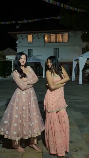 Upasana Singh Thakuri Instagram - Grooving to Jhim jhimaune aankha with my cutest choreographer @l_osxinaaa 

Missing our trio’s spark though @deekila_sherpaa 🫶🏻

If you still haven’t checked out our song, the link is in my bio.

Wearing @manis_rai