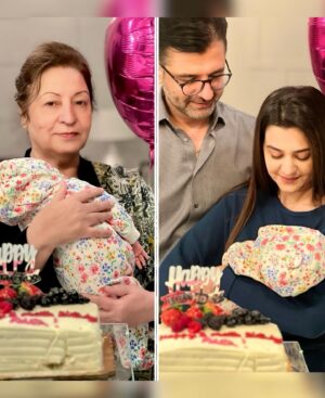 Urwa Hocane Instagram - Aara’s 1 month birthday celebrations have been the perfect end to our USA trip ! Alhumdulillah for family! Hello Pakistan! 🎂💫💖🎉🎈
@farhan_saeed @ghazalarahat @nimra30 @salmansbutt @asher._.hill @faris_saeed1207