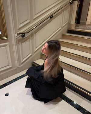 Virginie Conte Instagram - Stepping into the weekend like… 🖤 What’s your go-to look for a night out?