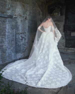 Vivienne Westwood Instagram - Decorated with exquisite layers of lace and tulle, the Marie-Antoinette is offered alongside a mini petticoat. The outer lace layer combines delicate cotton lace, tulle and marquisette. ⁠
⁠
The lace train features intricate details with cotton lace and Baronesse fabric. Beneath, the petticoat layers of Chantilly lace and tulle enhance the voluminous silhouette. ⁠
⁠
Photographer @alexiamavrolleon ⁠
Makeup Artist @machiko_yano ⁠
Hair Stylist @blakejhenderson ⁠
Nail Artist @nailsbynadiabx ⁠
Casting Director @nachumshonn ⁠
⁠
#VWBridal #WestwoodBridal