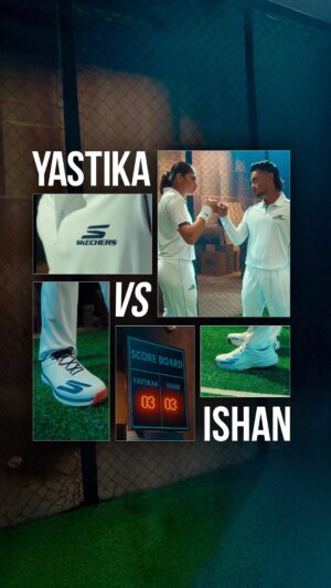 Yastika Bhatia Instagram - #PaidPartnership Game on!🏏✨ Who are you rooting for in this epic showdown? Ishan's lightning-fast wicketkeeping or Yastika's powerful batting? 🤔 

Either way, they're both winning in the latest Skechers Cricket shoes! 

#SkechersCricket #CricketBlade #CricketElite #Cricketers #Pitch #Performance #Athletes #Sports #GearedUp