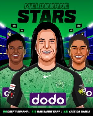 Yastika Bhatia Instagram - Stars at the @starsbbl 🌟 🌟 🌟 #WBBL10 #WBBL10Draft