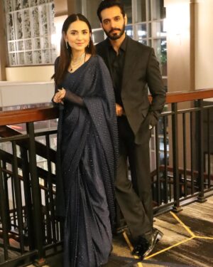 Yumna Zaidi Instagram - Find me in the mid-night blue sky 🌌 

@styledbyhafsa 
@lulusarstudio 
@mahrukh.akuly.jewelry 
@az_capture_crew 
@sarahaasif