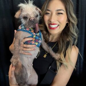 Yvonne Chapman Instagram - DOGPOOL aka PEGGY 😭😭😭 My life is now complete and I have never fan girled so hard 

PS: she smells like baby powder 🥹😭🤍

#dogpool