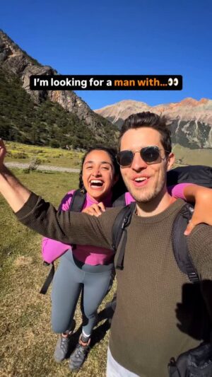 Aakansha Monga Instagram - Tag him🙈🙊

👀 I’m looking for a man with…? 

As long as we hike across mountains in the world, camp to eat all kinds of pasta and you make sure we never get lost 🤣 we’ve got a deal! 😉 @julian_boes_ 

That’s all I’ll ever need! 💁🏻‍♀️💕

[travel reels, funny reel, travelamore, hiking couple, traveling the world, trekking, travel trend]