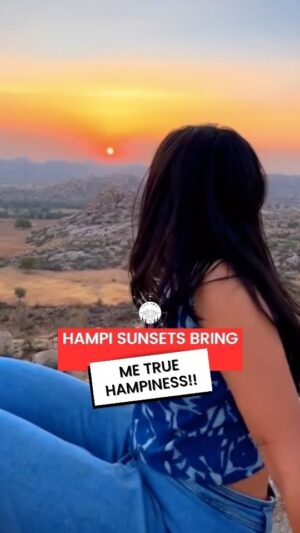 Aakansha Monga Instagram - Namma Hampi 🫶😉
I just left Hampi yesterday and I’d go back just for the sunsets. 
Idk what it is, but the sunsets here just hit different. It was magical 🫶❤️
More videos from this place soon! But had to share this, it was so beautiful, the video doesn’t do justice.

[karnataka, Hampi, travel india, India, kannada]