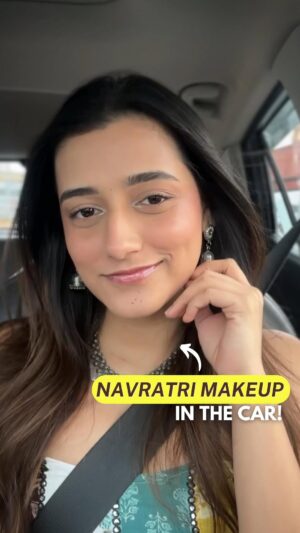 Aashi Adani Instagram - Had to do my Navratri makeup in the car because work didn’t end on time and I just can’t be late for GARBA 😭😂