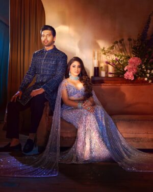Aashna Shroff Instagram - Mr & Mrs 🩶

Outfits : @falgunishanepeacockindia
Aashna’s Jewellery : @jagatjewels
Styling : @weddingstyleproject @mohitrai @aasthasharma @dishaalva
Aashna’s Makeup : @loveleen_makeupandhair
Makeup Assistant : @misheetasanghvi 
Aashna’s Hair : @shaguftaahairandmakeup
Armaan’s Hair : @who.s.h.u.b.h.a.m 
Armaan MUA : Hemant Naik 
Photography : @tejasnerurkarr

Planning : @siddhesh_ghadi 
Decor : @ateliereventsindia 

Music: ‘Seven’ by Armaan Malik