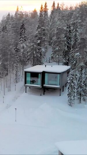 Aisha Zafar Khan Instagram - Capturing the breathtaking beauty of the Arctic Circle from above, the Arctic Treehouse Hotel stands out like a gem in the snow. A winter wonderland that feels like a fairytale come to life ❄️✨ 
.
.
.
.
#ArcticTreehouseHotel #Lapland #bucketlistexperience 
#finland #lapland #beautiful #travel #nature #wintervibes #nothernlights #aurora #arctictreehousehotel #arcticcircle #love #dreamhotel #photography #snow #magical #instagood #photooftheday #happy #travel #lifestyle